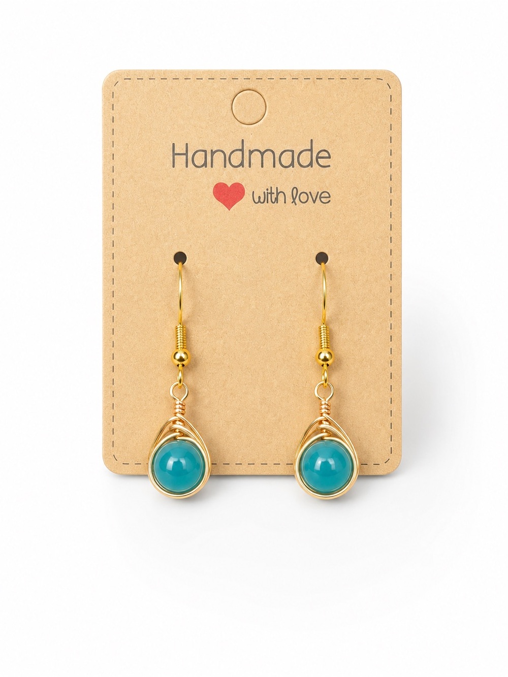 Amazonite Wire Wrapped Earrings